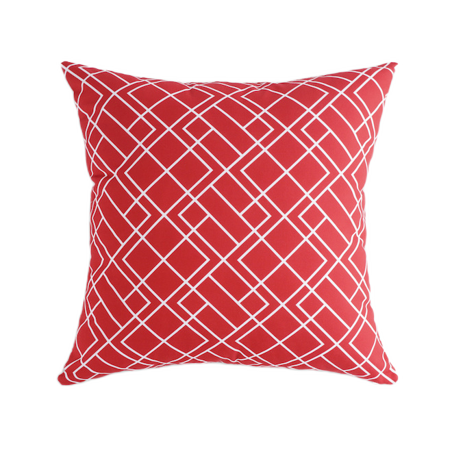 STYLE SELECTIONS GRAPHIC CUSHION POLYESTER RED 16"x16" 6PK