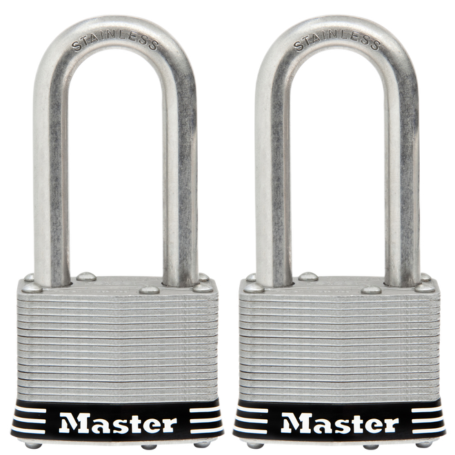 MASTER LOCK KEYED PADLOCK STAINL.STEEL LAMINATED 2"xPK2