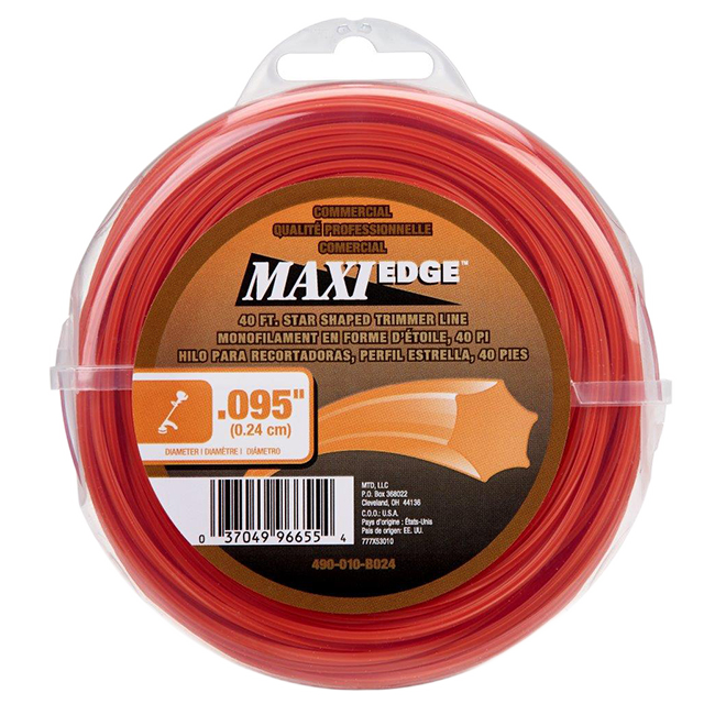 MAXIEDGE UNIVERSAL TRIMMER LINE ORANGE 40'x0.095"