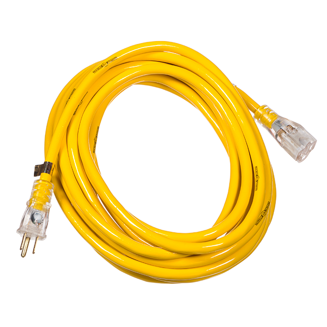 PRIME OD EXT CORD 12/3X50' YLW
