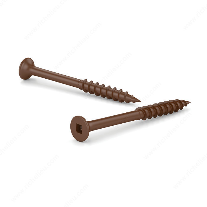 RELIABLE BUGLE HEAD TREATED WOOD SCREW STAIN. STEEL BROWN #8x3"xBX/300