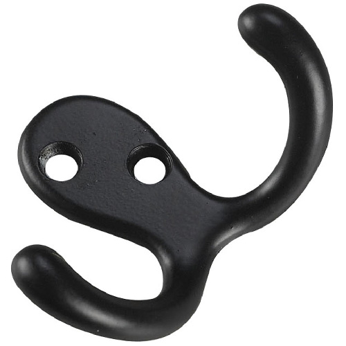 ONWARD DOUBLE WARDROBE HOOK STEEL BLACK 3"