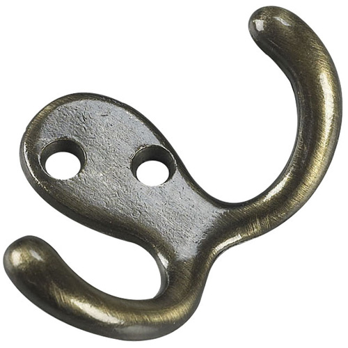 ONWARD DOUBLE WARDROBE HOOK STEEL ANTIQ.BRASS 3"