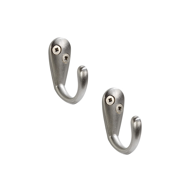 ONWARD WARDROBE HOOK STEEL BRUS NICKEL PK2