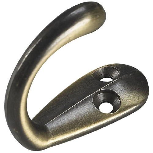 ONWARD WARDROBE HOOK STEEL ANTIQ.BRASS PK2