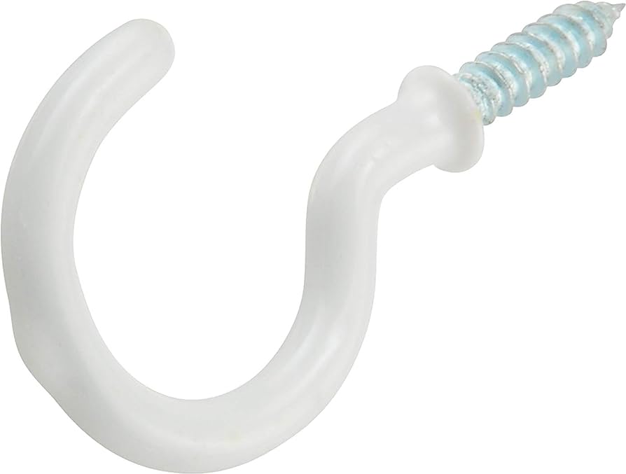 ONWARD CUP HOOK STEEL WHITE 7/8"xPK6