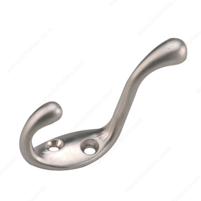 ONWARD HEAVY DUTY COAT HOOK STEEL BRUS NICKEL 5 1/2"