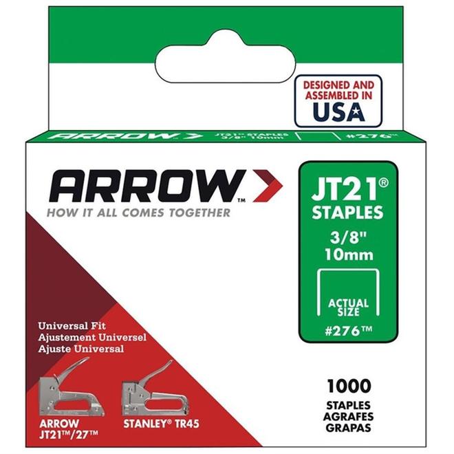 ARROW FR JT21/JT27 STAPLES 3/8" 1000/PK