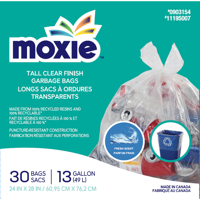 MOXIE SCENTED GARBAGE BAG PLASTIC CLEAR 24"x28"-30BX