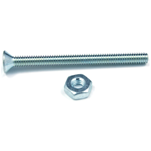 RELIABLE WITH NUT FH MACHINE SCREW STEEL #10-24x4"xBX4