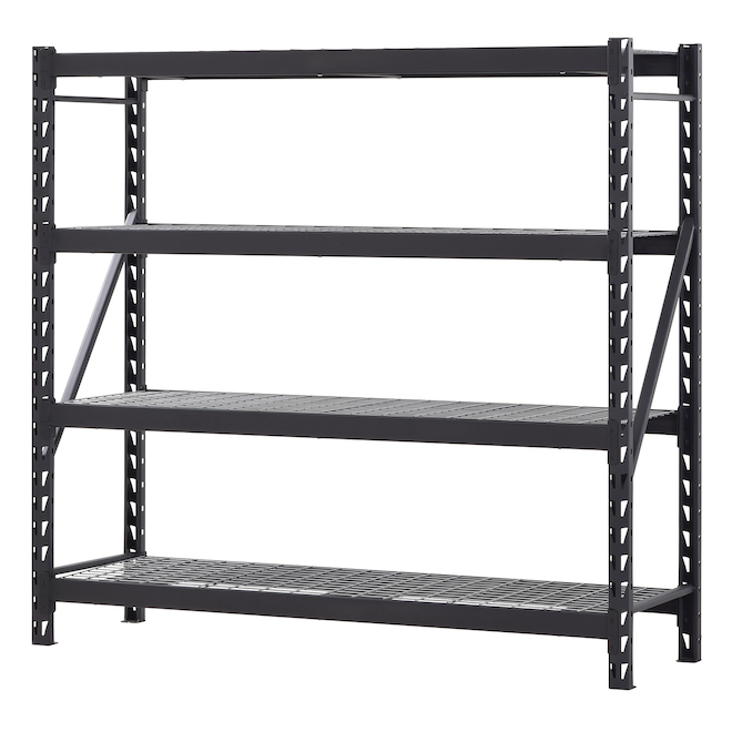 INDUSTRIAL SHELF WIRE DECK STEEL BLACK 72x77x24"