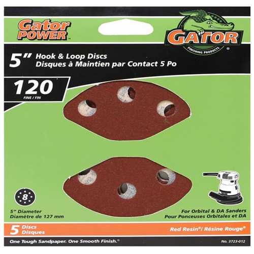 RUST-OLEUM 8 HOLES SANDING DISK ALUM.OXIDE RED 5"x120GT 5PK