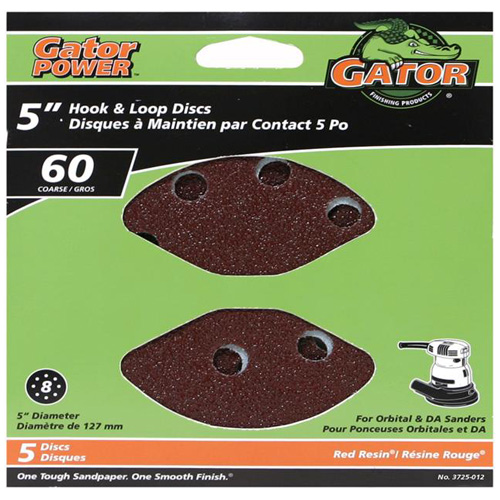 RUST-OLEUM 8 HOLES SANDING DISK ALUM.OXIDE RED 5"x60GTxPK5