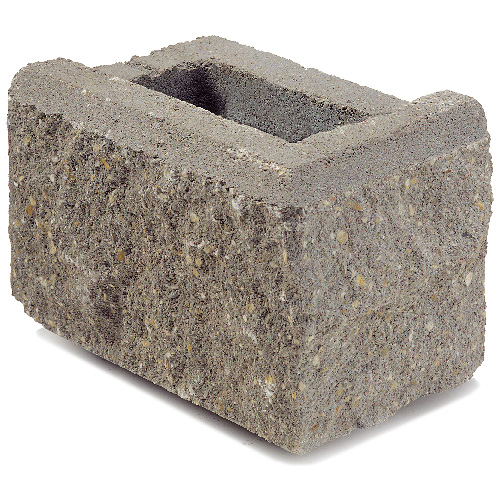 ALLAN BLOCK CORNER WALL BLOCK CONCRETE GREY 12"