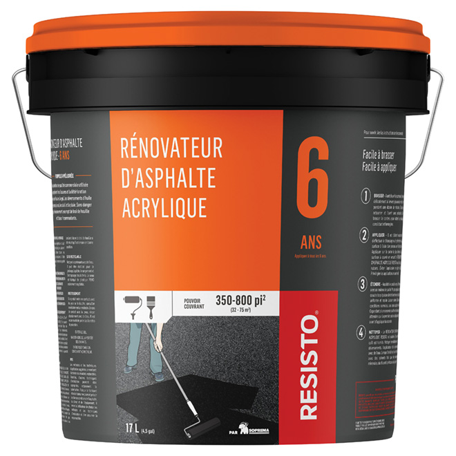 RESISTO ACRYLIC ASPHALT RESTORER 6 YEARS BLACK 17L