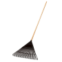 LYNX LAWN RAKE PLASTIC/WOOD BLACK 22THx48"