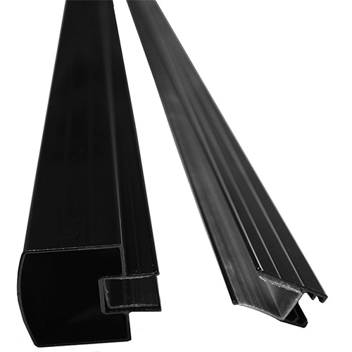 TOP & BTM RAIL 2-1/4"X5FT TX BLK