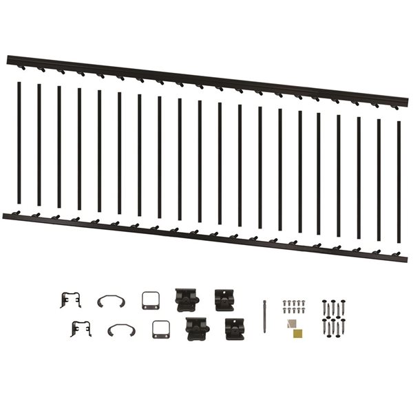 STAIR RAIL PKG 1-3/4"X8FT BLK